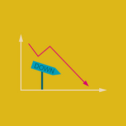 flat web icon on stylish background falling graph vector