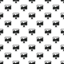 graph on the computer monitor pattern simple style vector image