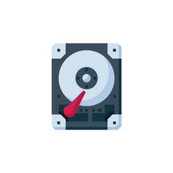 hard disk icon computer component flat style vector image