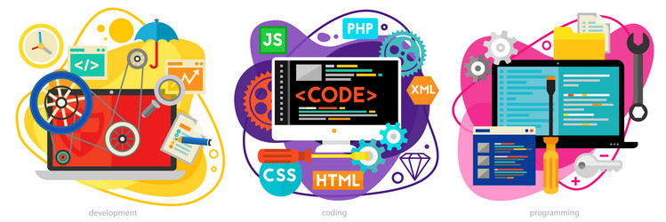 Modern Programming & Coding Concepts vector image