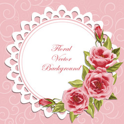 Red roses round shape frame and border Royalty Free Vector