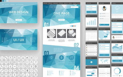 Abstract Website Header & UI Elements vector image