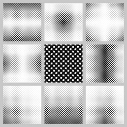 Black and white angular square pattern set vector