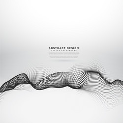 3d digital particles array background design vector image