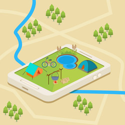 a mobile map of campsite vector