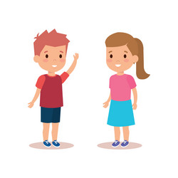 Boy and girl cartoon vector