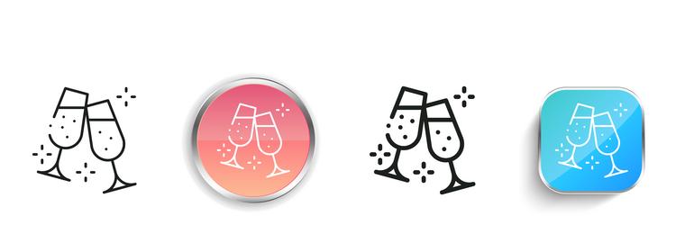 champagne icon thin linear regular and button vector image