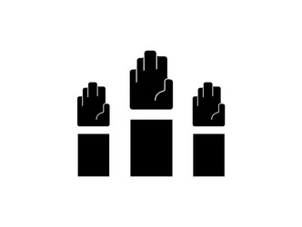 Democracy icon template with three hands vector