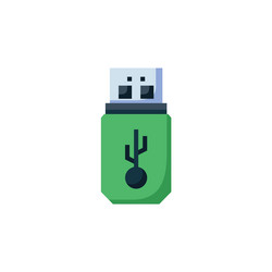 flash disk icon computer component flat vector image