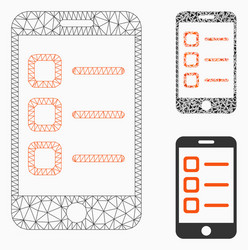 mobile list mesh carcass model and triangle vector image