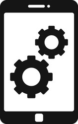 phone repair gears icon simple style vector