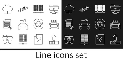 set line loading car wash server data web vector image
