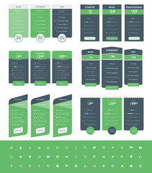 set of pricing table design templates for websites vector image