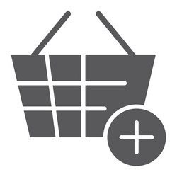 add to bucket glyph icon internet and shop vector