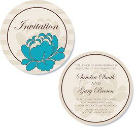 Elegant Round Wedding Invitation Vector Image