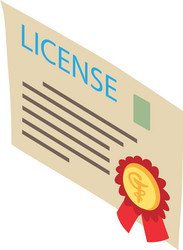 license icon isometric style vector