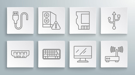 set line ram random access memory case vector image