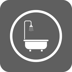 Shower bath flat squared icon Royalty Free Vector Image