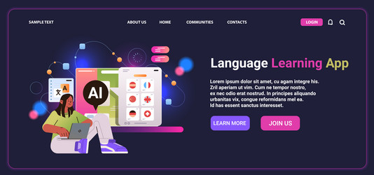 Language learning poster Royalty Free Vector Image