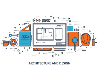 engineering and architecture vector image