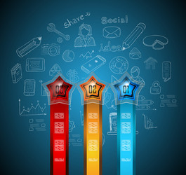 infographics complex layout with option buttons vector image