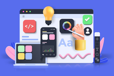 Modern UI Concept - 3D Digital Innovation Vector Image