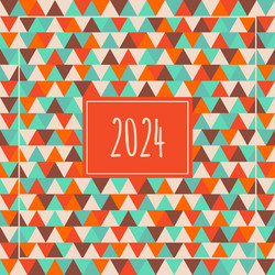 2024 happy new year triangle pattern vector image