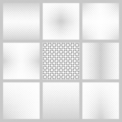 Black and white angular square pattern set vector