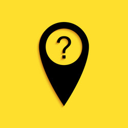 black map pointer with question symbol icon vector image
