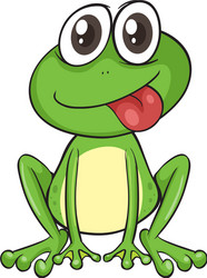 Cheerful Cartoon Frog Vector Image