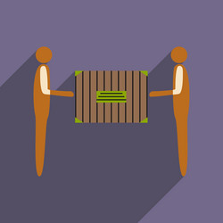 flat with shadow icon and mobile application vector image