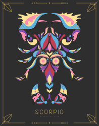 magic card with astrology scorpio zodiac sign Vector Image