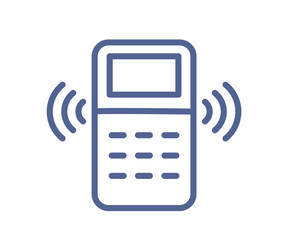 remote controller with signal waves icon in line vector image