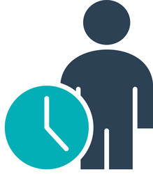 user profile with clock colored icon public vector