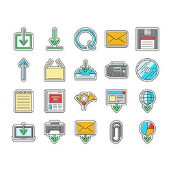Download file computer data icons set vector