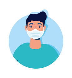 man using face mask character vector image