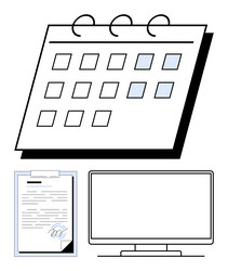 planner with highlighted dates a document vector image