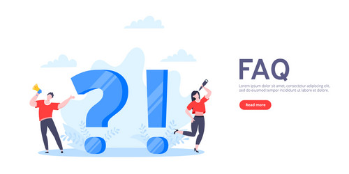 q and a or faq concept with tiny people characters vector image