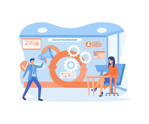 scrum framework software development methodology vector image