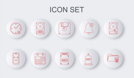 set line delete folder dead mobile floppy disk vector image