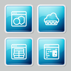 set line software web development mysql code vector image
