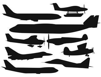 Airplane Silhouette Collection Vector Image