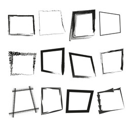 grunge square shapes sketch frames abstract rough vector image