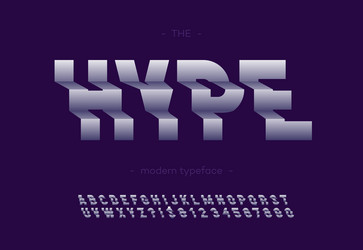 hype bold typeface 3d typography sans serif Vector Image