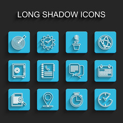 set line document with search map pin target vector image