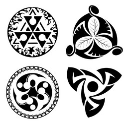 set of black design elements - logotypes vector image