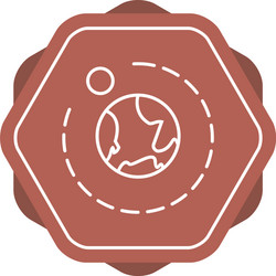 Unique moons orbiting earth line icon Royalty Free Vector