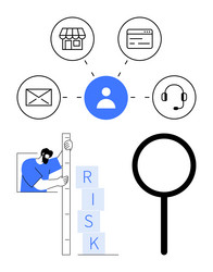user-centric network with risk analysis vector image