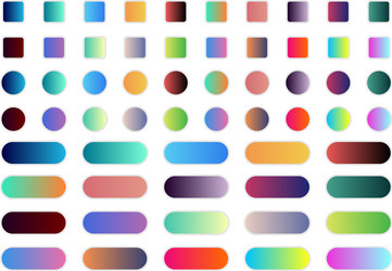 60 gradient button set isolated icon web vector