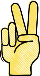 Grated hand with peace and love gesture symbol vector